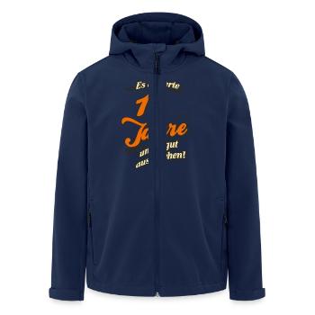 Geburtstag es dauerte 18 Jahre RAHMENLOS® - Recycelte Männer Softshell-Jacke von Stanley/Stella - Navy - Vorne - AI Model Male 185 light (185cm)