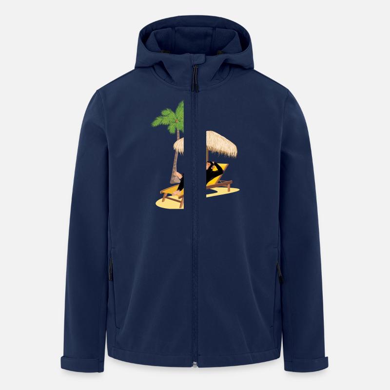Monkey at the beach - Men’s Recycled Softshell Jacket by Stanley/Stella - navy