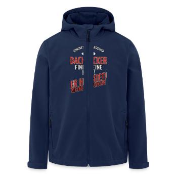 JGA Team - Dachdecker - US clean Style red grey - - Recycelte Männer Softshell-Jacke von Stanley/Stella - Navy - Vorne - AI Model Male 185 light (185cm)