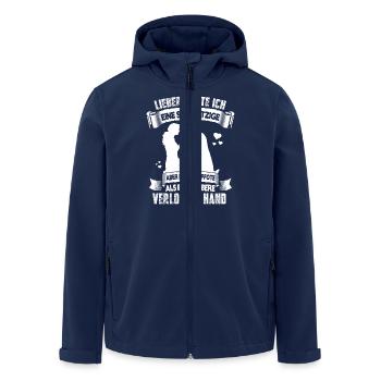 Lieber eine dreckige Pfote als eine verlogene Hand - Recycelte Männer Softshell-Jacke von Stanley/Stella - Navy - Vorne - AI Model Male 185 light (185cm)