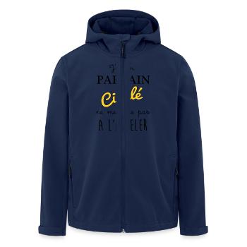 j'ai un parrain cinglé ne me force pas a l'appler - Veste softshell homme en polyester recyclé Stanley/Stella - marine - Devant - AI Model Male 185 light (185cm)