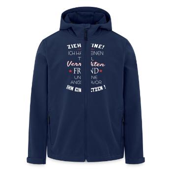 total verrückter Freund - Recycelte Männer Softshell-Jacke von Stanley/Stella - Navy - Vorne - AI Model Male 185 light (185cm)
