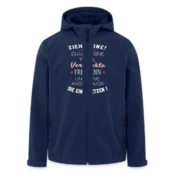 total verrückte Freundin - Recycelte Männer Softshell-Jacke von Stanley/Stella - Navy - Vorne - AI Model Male 185 light (185cm)