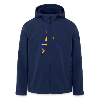 Soccer - Men’s Recycled Softshell Jacket by Stanley/Stella - navy - Front - AI Model Male 185 light (185cm)