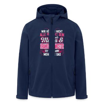 KRANKENSCHWESTER - Mama - Recycelte Männer Softshell-Jacke von Stanley/Stella - Navy - Vorne - AI Model Male 185 light (185cm)