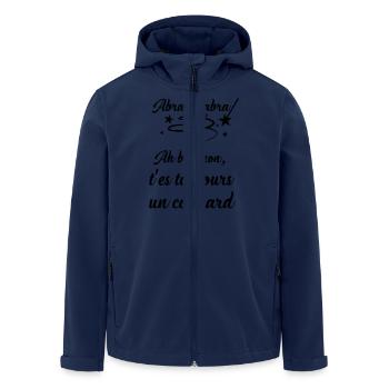 Abracadabra Connard - Noir - Veste softshell homme en polyester recyclé Stanley/Stella - marine - Devant - AI Model Male 185 light (185cm)