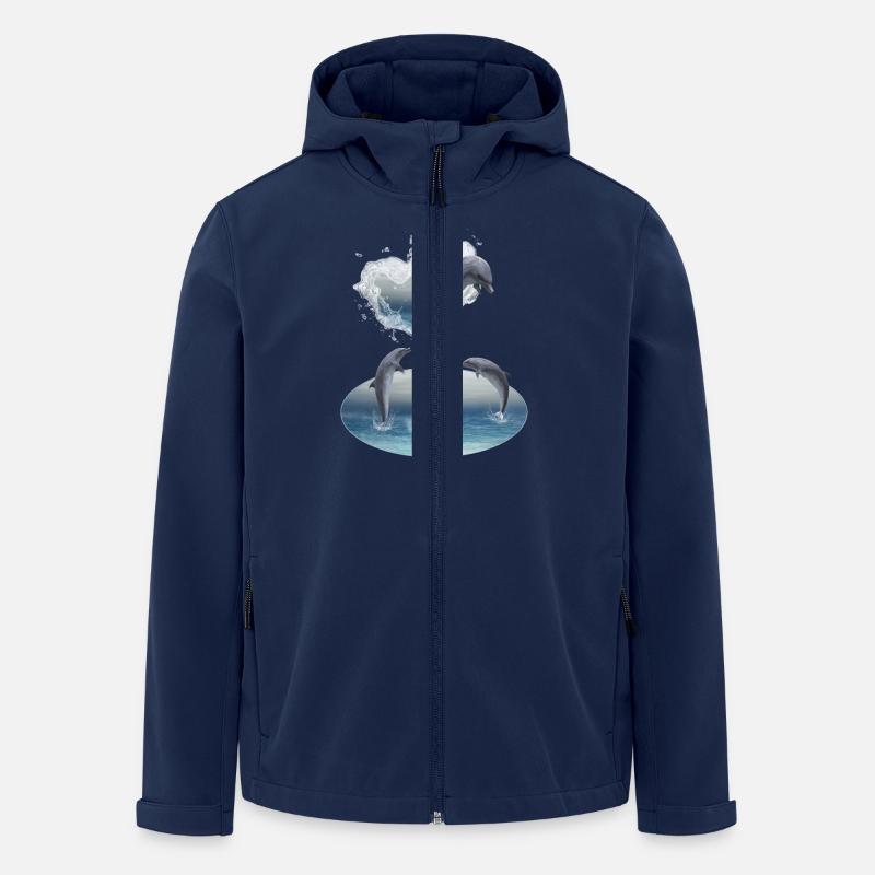 The Heart From The Dolphins - Recycelte Männer Softshell-Jacke von Stanley/Stella - Navy
