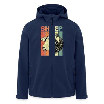 Schaf Sheep Vintage - Recycelte Männer Softshell-Jacke von Stanley/Stella - Navy - Vorne - AI Model Male 185 light (185cm)