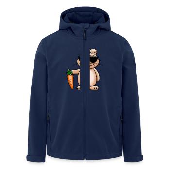 Cooler Hase mit Sonnenbrille - Recycelte Männer Softshell-Jacke von Stanley/Stella - Navy - Vorne - AI Model Male 185 light (185cm)