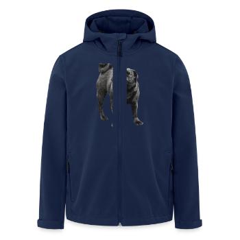 Pug noir - Veste softshell homme en polyester recyclé Stanley/Stella - marine - Devant - AI Model Male 185 light (185cm)