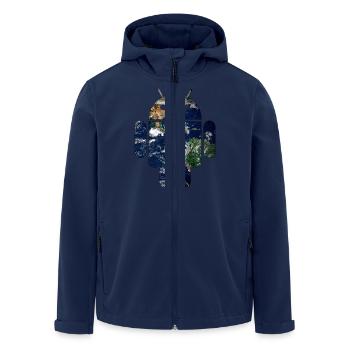 Android - Men’s Recycled Softshell Jacket by Stanley/Stella - navy - Front - AI Model Male 185 light (185cm)