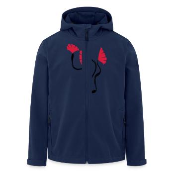 poppies_flowers - Men’s Recycled Softshell Jacket by Stanley/Stella - navy - Front - AI Model Male 185 light (185cm)