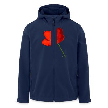 Red poppy seed - Men’s Recycled Softshell Jacket by Stanley/Stella - navy - Front - AI Model Male 185 light (185cm)