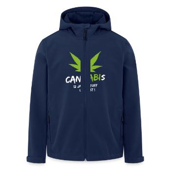 CANNABIS ABITUR - Recycelte Männer Softshell-Jacke von Stanley/Stella - Navy - Vorne - AI Model Male 185 light (185cm)