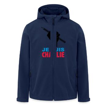 je suis charlie - Veste softshell homme en polyester recyclé Stanley/Stella - marine - Devant - AI Model Male 185 light (185cm)