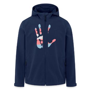 Transgender flag hand - LGBT - gay - Men’s Recycled Softshell Jacket by Stanley/Stella - navy - Front - AI Model Male 185 light (185cm)