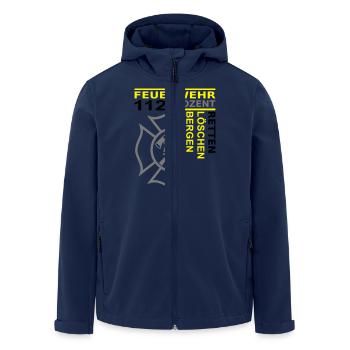 Feuerwehr 112 Retten Löschen Bergen Schützen - Recycelte Männer Softshell-Jacke von Stanley/Stella - Navy - Vorne - AI Model Male 185 light (185cm)