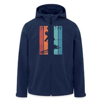 Ski palette couleurs rétro - Veste softshell homme en polyester recyclé Stanley/Stella - marine - Devant - AI Model Male 185 light (185cm)