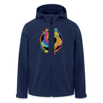 Colorful Football Splash Football Lover Game Day - Men’s Recycled Softshell Jacket by Stanley/Stella - navy - Front - AI Model Male 185 light (185cm)