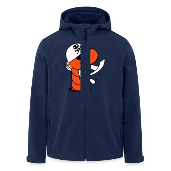 Raupe Loch Pirat Matrose Mütze Lustig Süß Comic - Recycelte Männer Softshell-Jacke von Stanley/Stella - Navy - Vorne - AI Model Male 185 light (185cm)