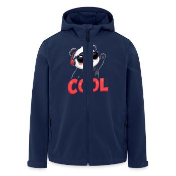 cooler Panda - Recycelte Männer Softshell-Jacke von Stanley/Stella - Navy - Vorne - AI Model Male 185 light (185cm)