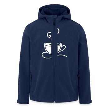 Coffee Kaffee - Recycelte Männer Softshell-Jacke von Stanley/Stella - Navy - Vorne - AI Model Male 185 light (185cm)