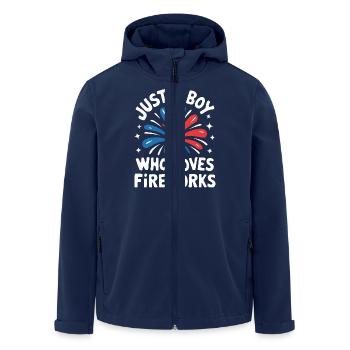Pyrotechniker Feuerwerk Pyrotechnik - Recycelte Männer Softshell-Jacke von Stanley/Stella - Navy - Vorne - AI Model Male 185 light (185cm)