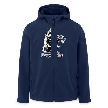 Firefighter badger - "Duty Calls" Design - Men’s Recycled Softshell Jacket by Stanley/Stella - navy - Front - AI Model Male 185 light (185cm)