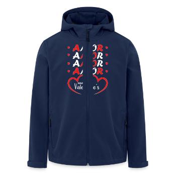 Happy valentine's day T-shirt 2025 - Men’s Recycled Softshell Jacket by Stanley/Stella - navy - Front - AI Model Male 185 light (185cm)