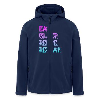 Rente, Rentner, Ruhestand 2025 - Recycelte Männer Softshell-Jacke von Stanley/Stella - Navy - Vorne - AI Model Male 185 light (185cm)