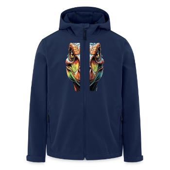 Prehistoric Force – Dino Face Vector - Men’s Recycled Softshell Jacket by Stanley/Stella - navy - Front - AI Model Male 185 light (185cm)