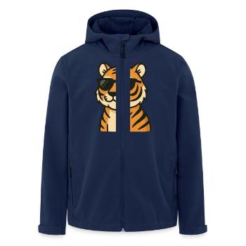 tiger comic - Recycelte Männer Softshell-Jacke von Stanley/Stella - Navy - Vorne - AI Model Male 185 light (185cm)