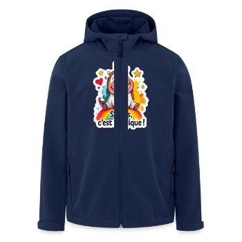 Magic Unicorn – Mouse, it's magic! - Men’s Recycled Softshell Jacket by Stanley/Stella - navy - Front - AI Model Male 185 light (185cm)