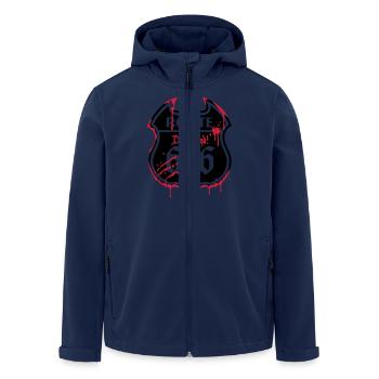Route 666 - Bloody Style_2c - Men’s Recycled Softshell Jacket by Stanley/Stella - navy - Front - AI Model Male 185 light (185cm)
