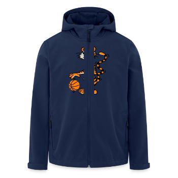 Basketballtiger - Recycelte Männer Softshell-Jacke von Stanley/Stella - Navy - Vorne - AI Model Male 185 light (185cm)