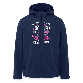ma meilleure amie est ma soeur de coeur - Recycelte Männer Softshell-Jacke von Stanley/Stella - Navy - Vorne - AI Model Male 185 light (185cm)