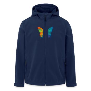 Butterfly Colorblast - Men’s Recycled Softshell Jacket by Stanley/Stella - navy - Front - AI Model Male 185 light (185cm)
