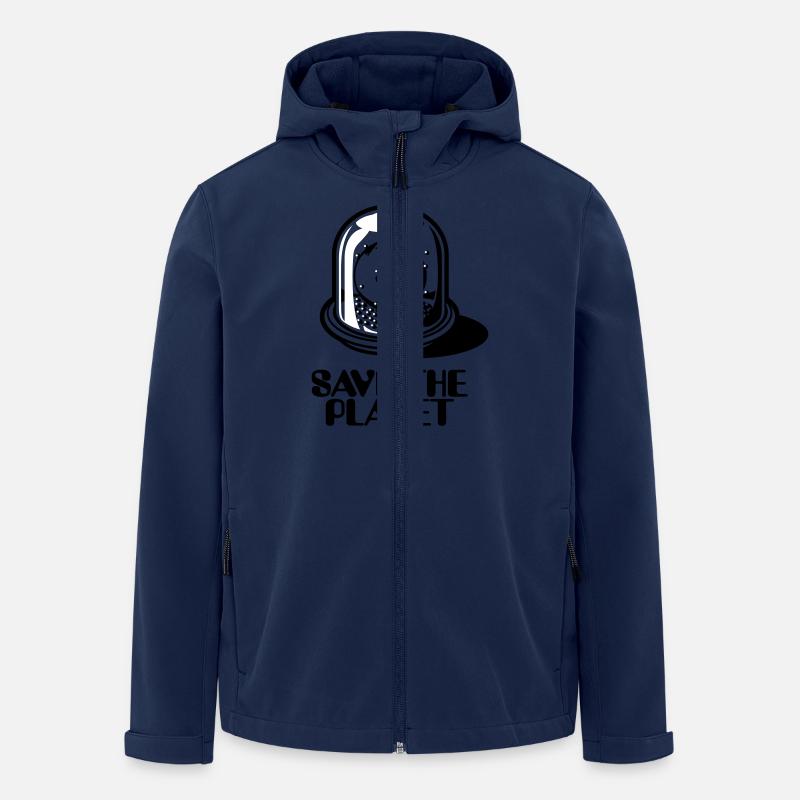 Weltkugel - Save The Planet_2c - Men’s Recycled Softshell Jacket by Stanley/Stella - navy