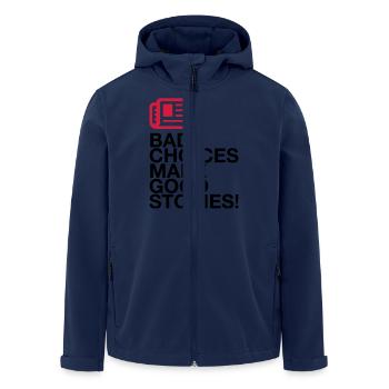 Bad decisions make great stories - Men’s Recycled Softshell Jacket by Stanley/Stella - navy - Front - AI Model Male 185 light (185cm)