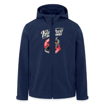 Kindheit ohne Handy ich war dabei RAHMENLOS - Recycelte Männer Softshell-Jacke von Stanley/Stella - Navy - Vorne - AI Model Male 185 light (185cm)
