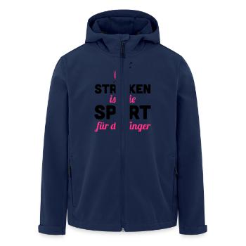 Stricken ist wie Sport - für die Finger - Recycelte Männer Softshell-Jacke von Stanley/Stella - Navy - Vorne - AI Model Male 185 light (185cm)