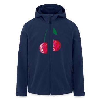 Disco-Kirschen - Recycelte Männer Softshell-Jacke von Stanley/Stella - Navy - Vorne - AI Model Male 185 light (185cm)