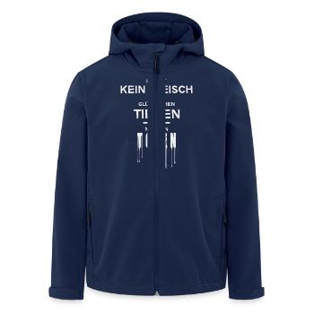 KEIN FLEISCH VON GLÜCKLICHEN TIEREN - Recycelte Männer Softshell-Jacke von Stanley/Stella - Navy - Vorne - AI Model Male 185 light (185cm)