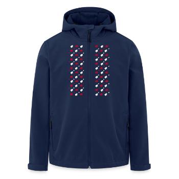 Red and white bear - Men’s Recycled Softshell Jacket by Stanley/Stella - navy - Front - AI Model Male 185 light (185cm)