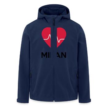 Herz Milan - Recycelte Männer Softshell-Jacke von Stanley/Stella - Navy - Vorne - AI Model Male 185 light (185cm)