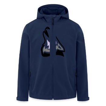 Wolf Kopf face heulend howing 3-farbig Logo - Recycelte Männer Softshell-Jacke von Stanley/Stella - Navy - Vorne - AI Model Male 185 light (185cm)