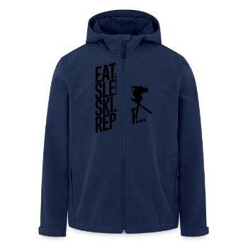 Eat sleep Ski repeat - Skiing-Urlaub-Winter-Schnee - Men’s Recycled Softshell Jacket by Stanley/Stella - navy - Front - AI Model Male 185 light (185cm)