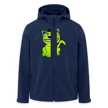 Katze - Cat - Recycelte Männer Softshell-Jacke von Stanley/Stella - Navy - Vorne - AI Model Male 185 light (185cm)