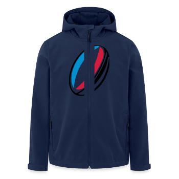 France rugby ball - Men’s Recycled Softshell Jacket by Stanley/Stella - navy - Front - AI Model Male 185 light (185cm)