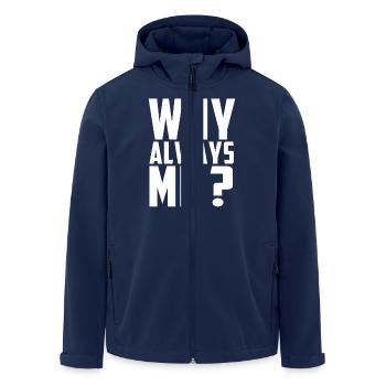 WARUM IMMER ICH? - Recycelte Männer Softshell-Jacke von Stanley/Stella - Navy - Vorne - AI Model Male 185 light (185cm)